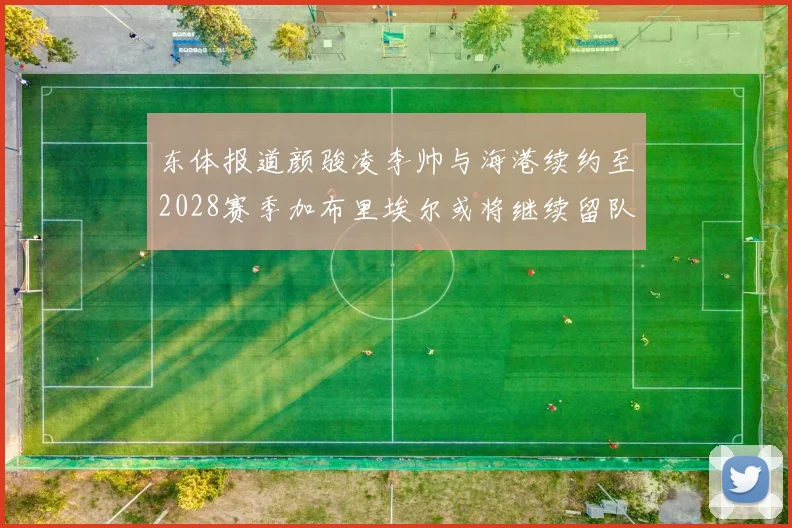 东体报道颜骏凌李帅与海港续约至2028赛季加布里埃尔或将继续留队